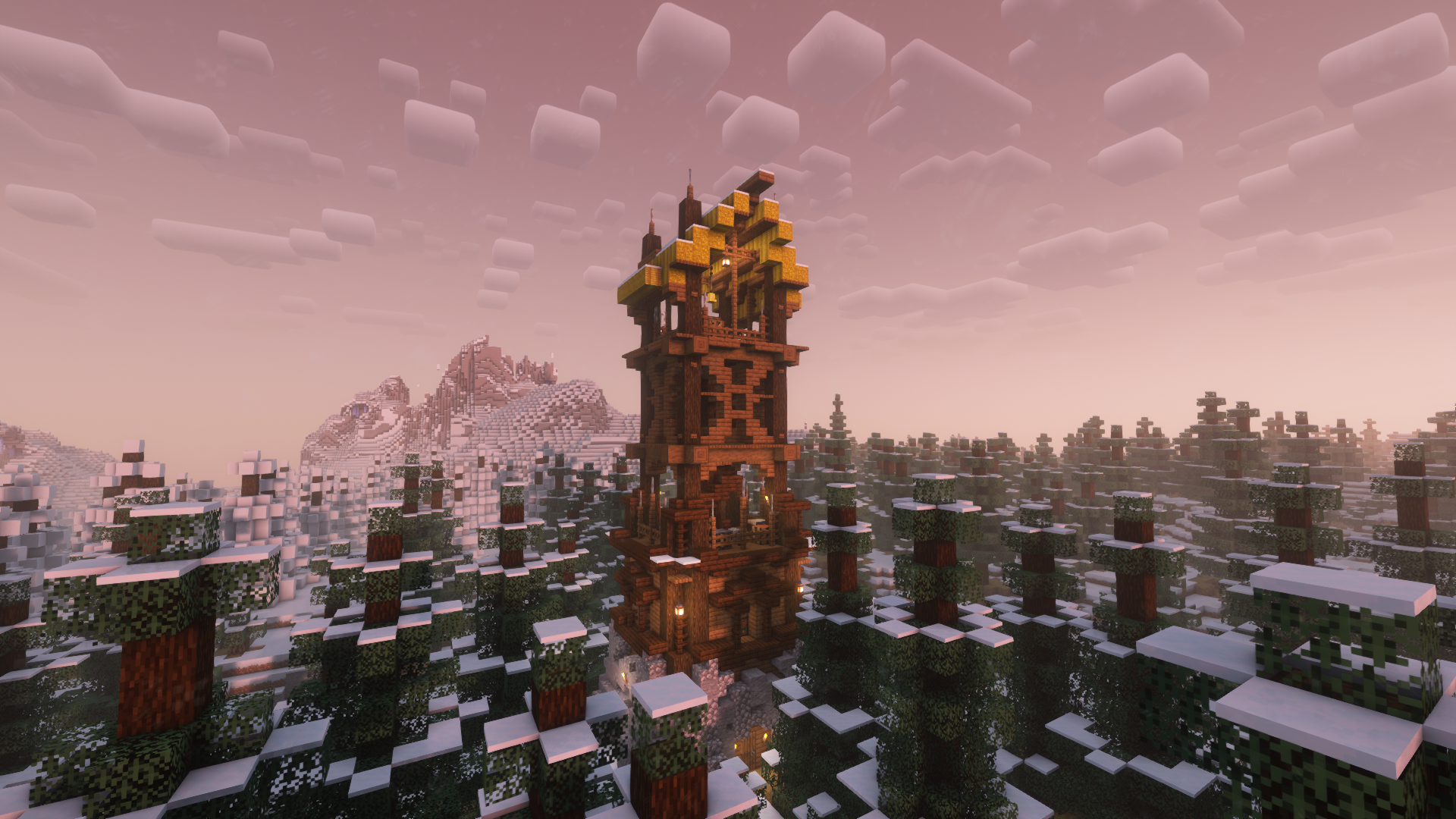 Village square with workstations