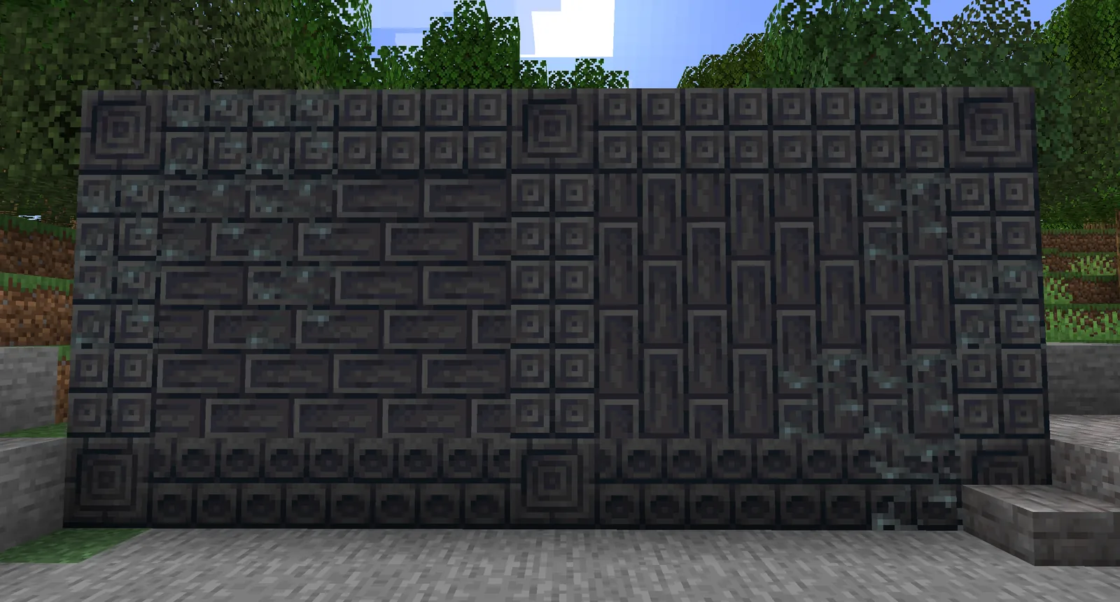 Hoppers and containers in a Minecraft storage room