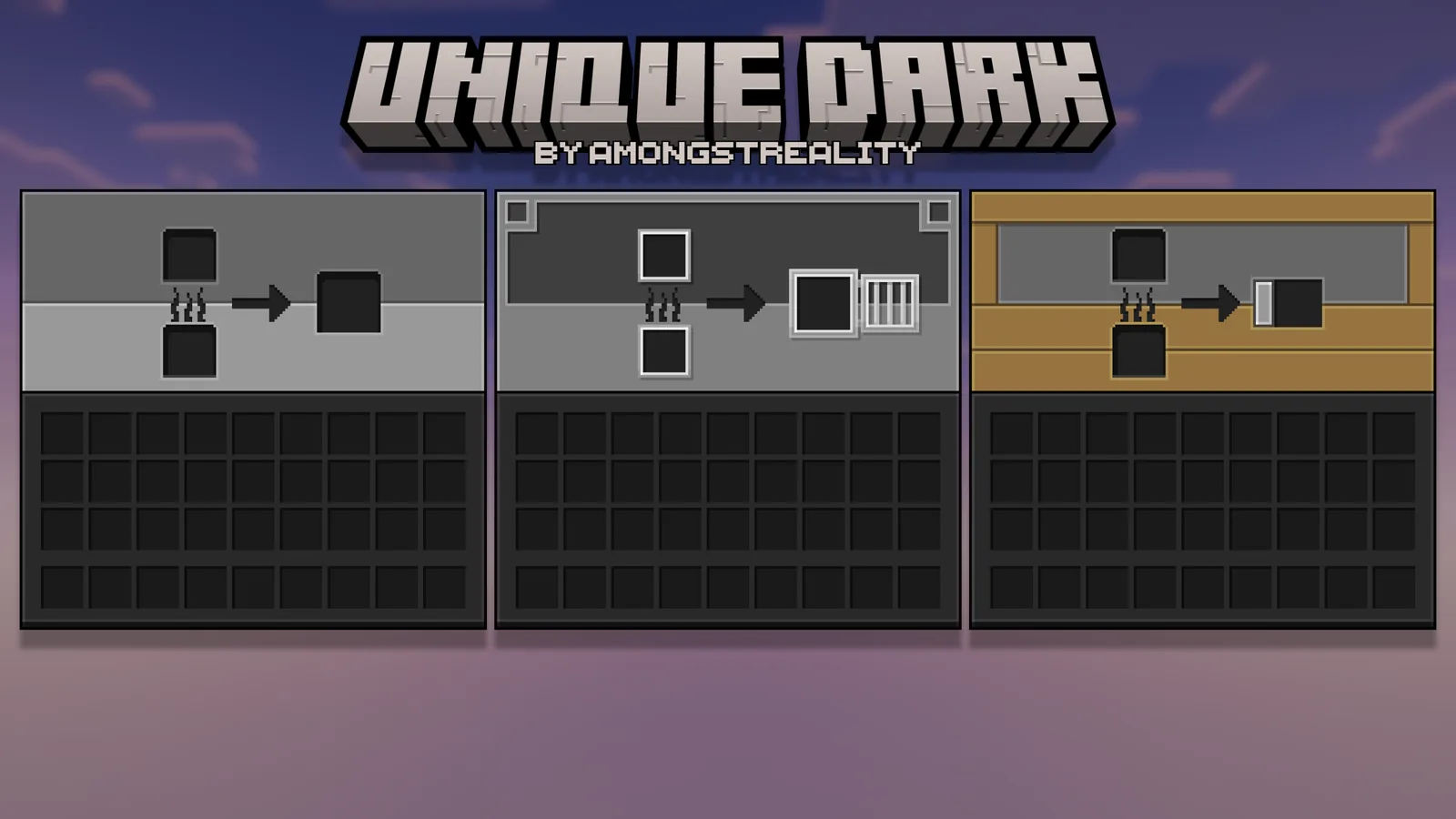 GUI rendered with a dark resource pack