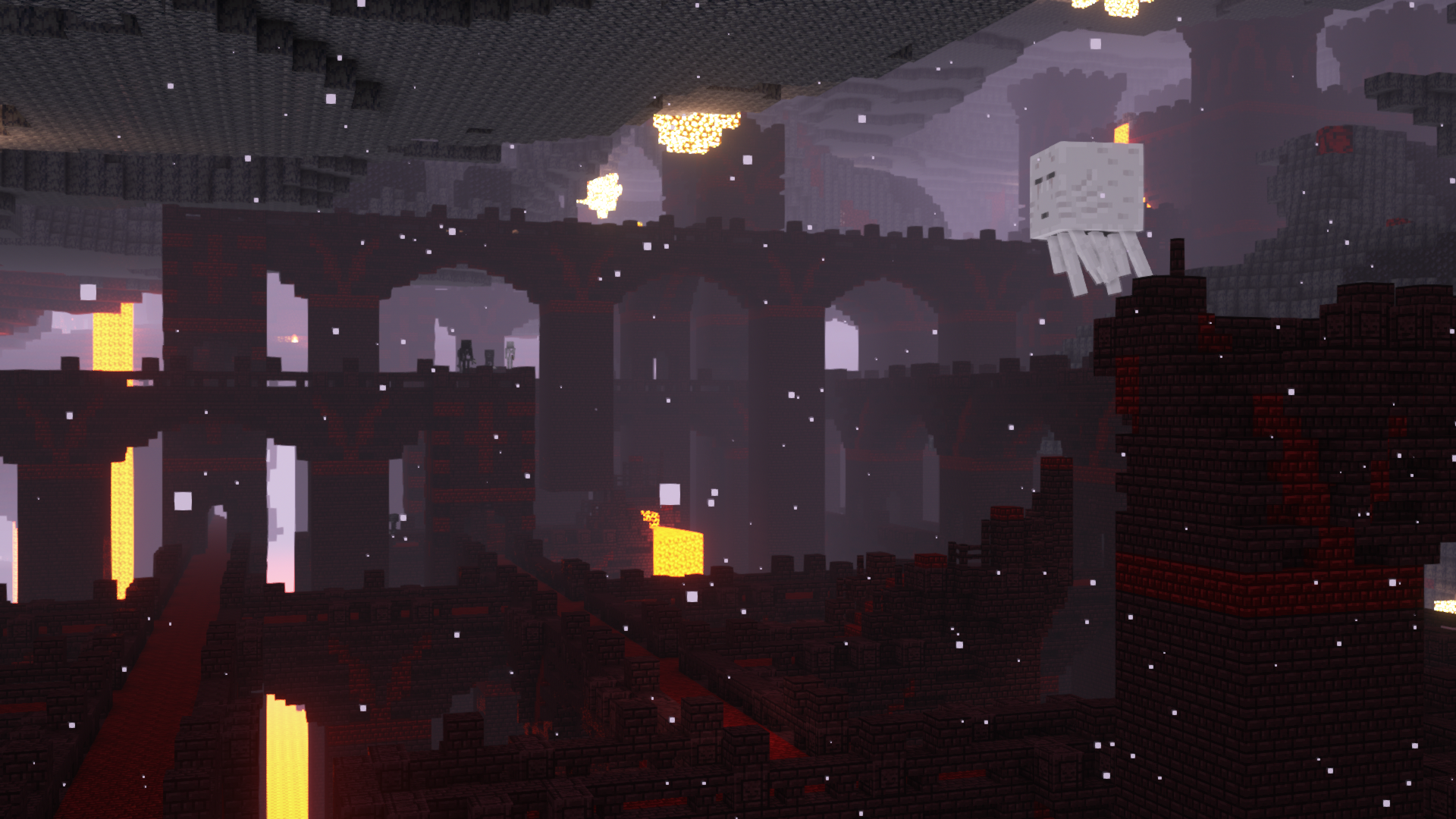 Fortress architecture above a lava sea