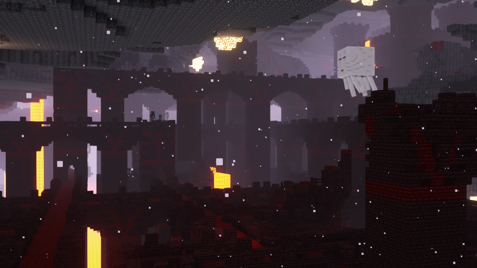 Fortress architecture above a lava sea
