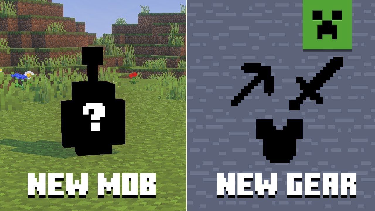 Minecraft Monthly showing new mob and gear from the game drop