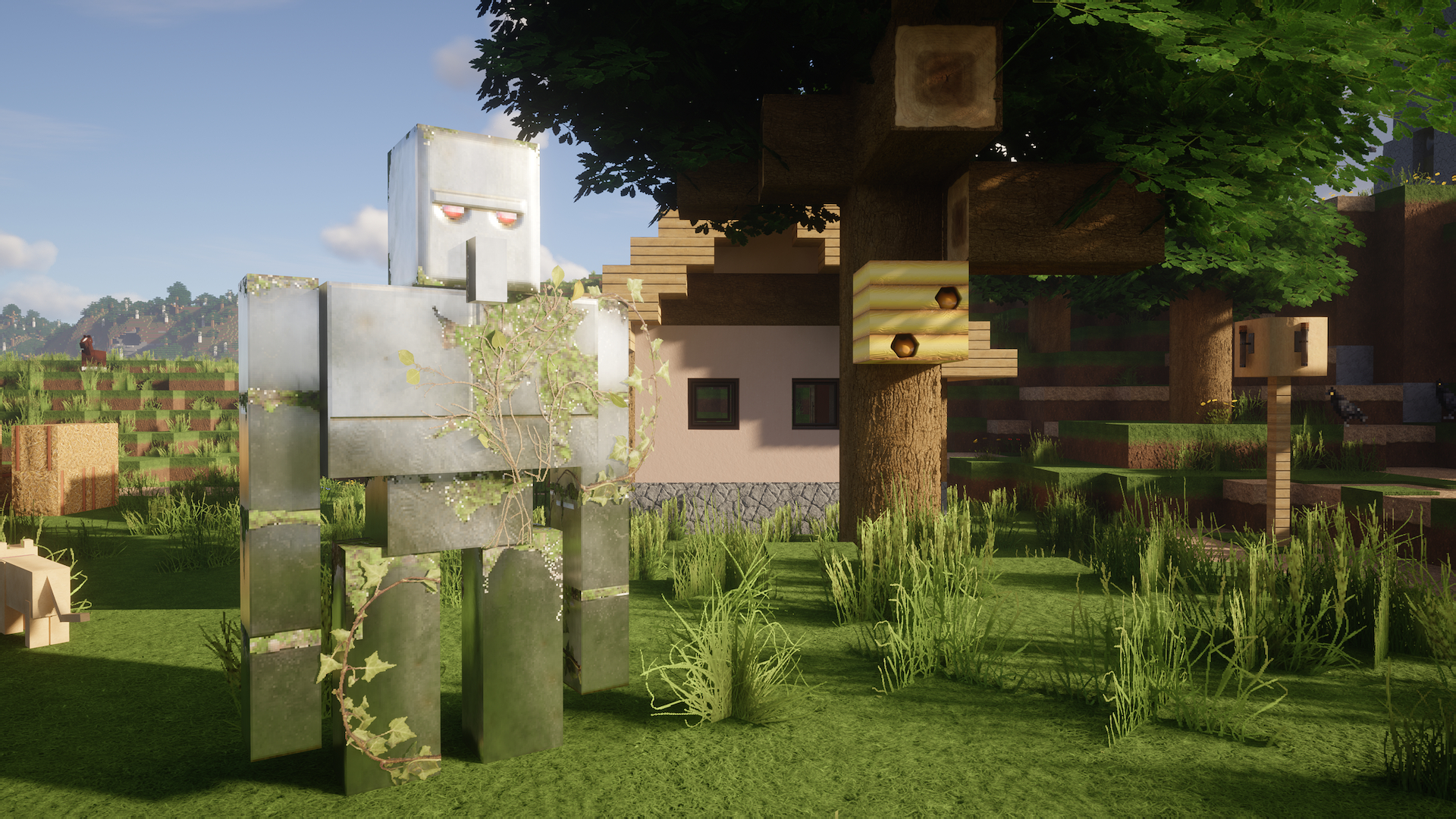 Modern structure in a landscape with realistic textures