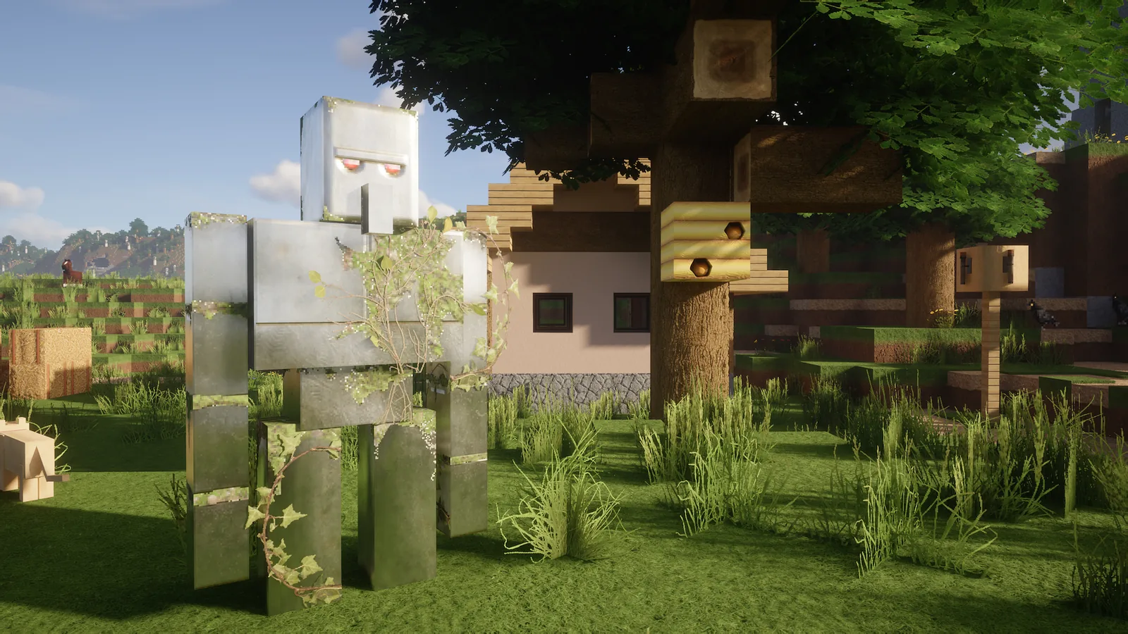 Modern structure in a landscape with realistic textures