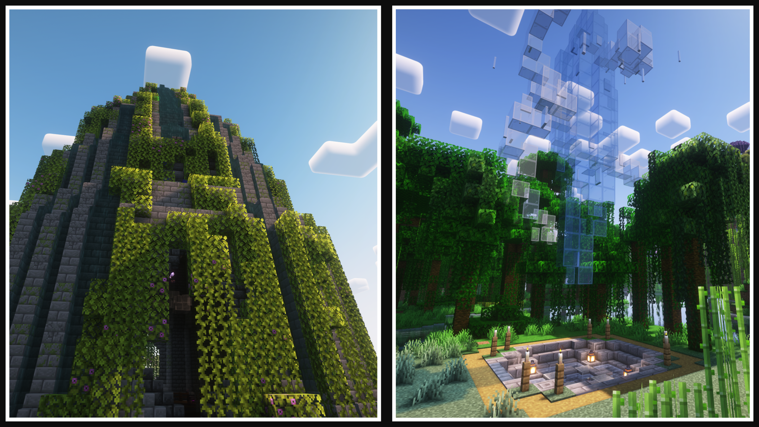Vanilla style structure beside a road