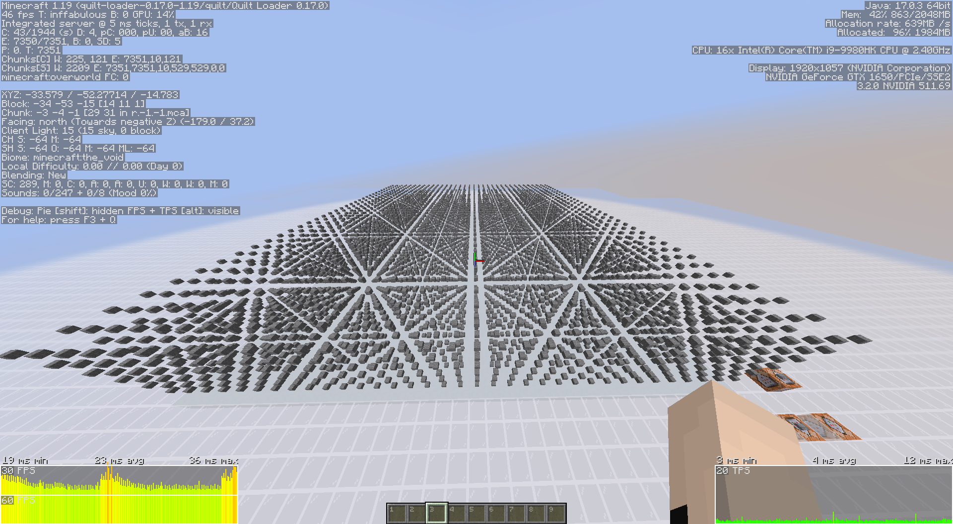 Performance overlay during heavy rendering