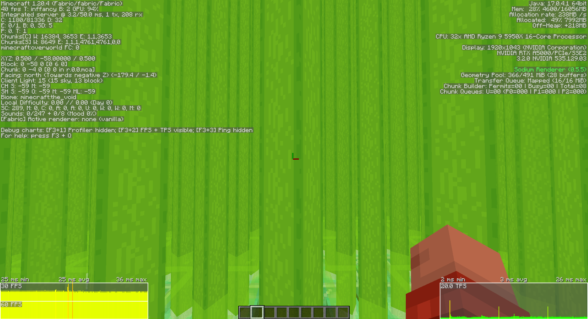 Forest area rendered with culling applied