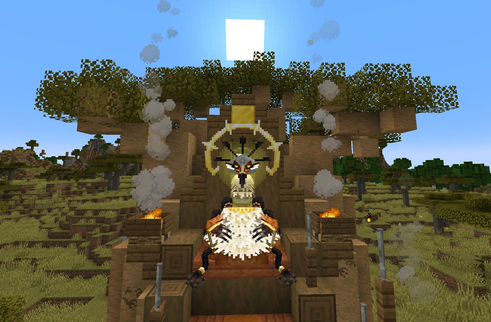 Boss encounter in a desert biome