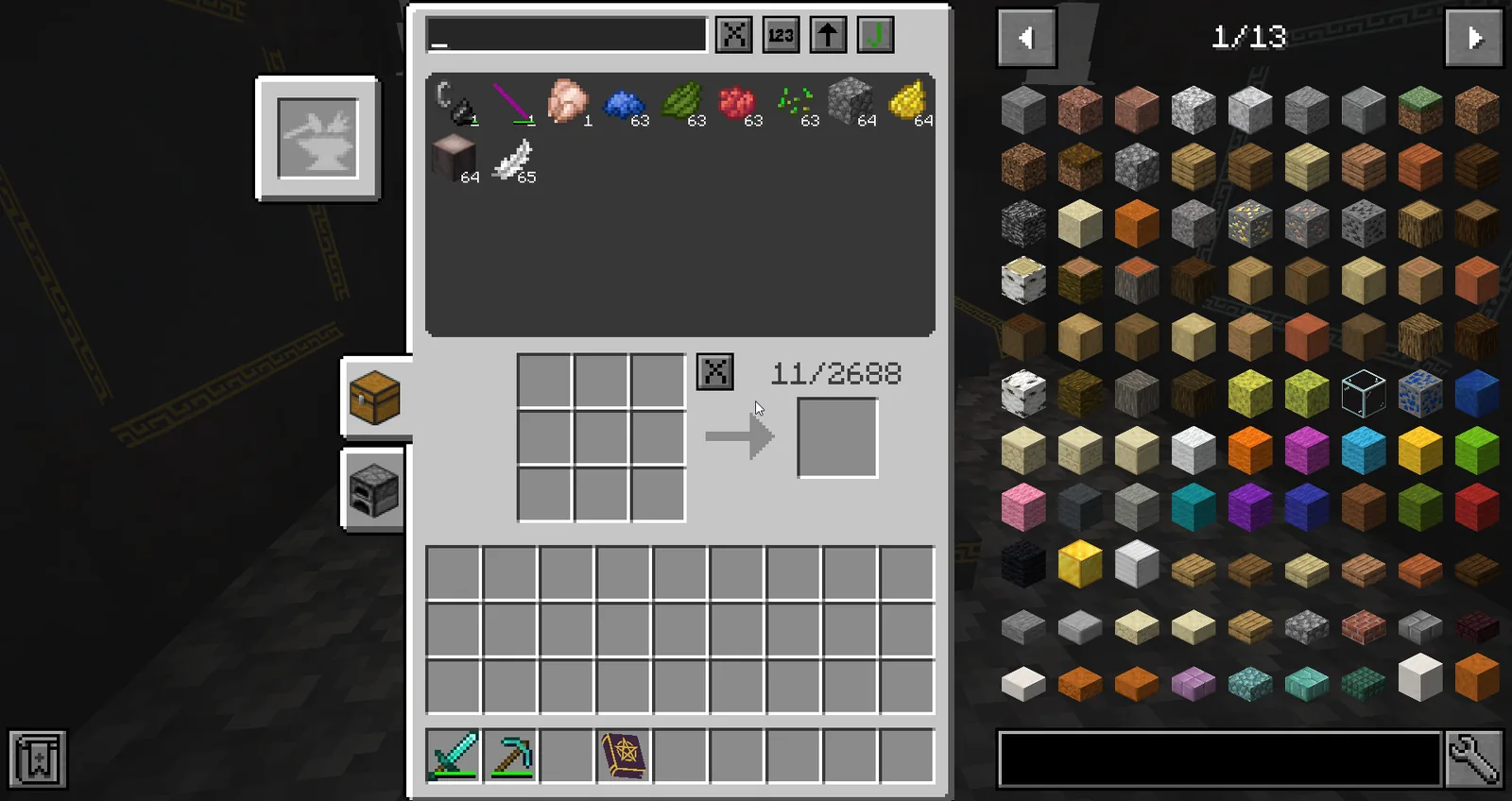 Summoning setup with candles and items