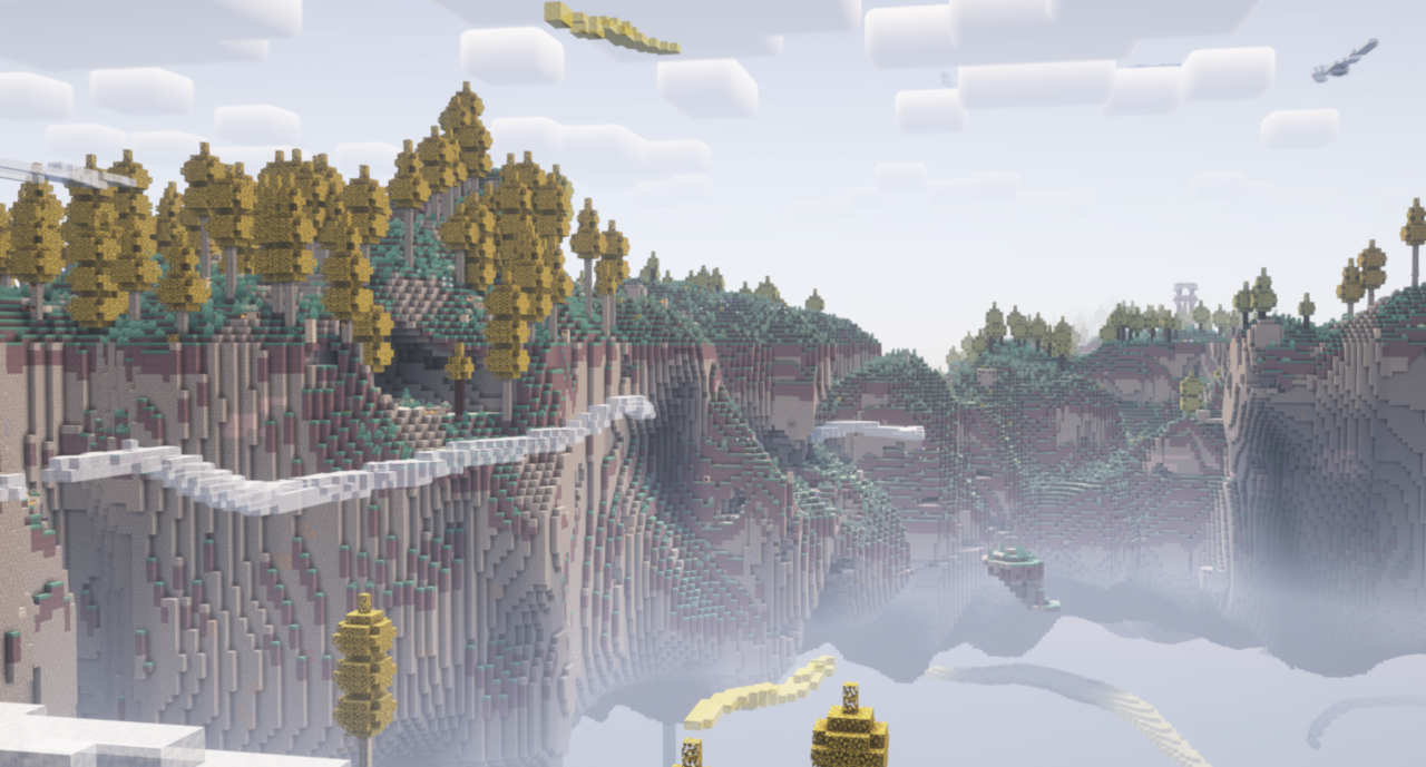 Cloudscape beneath floating land