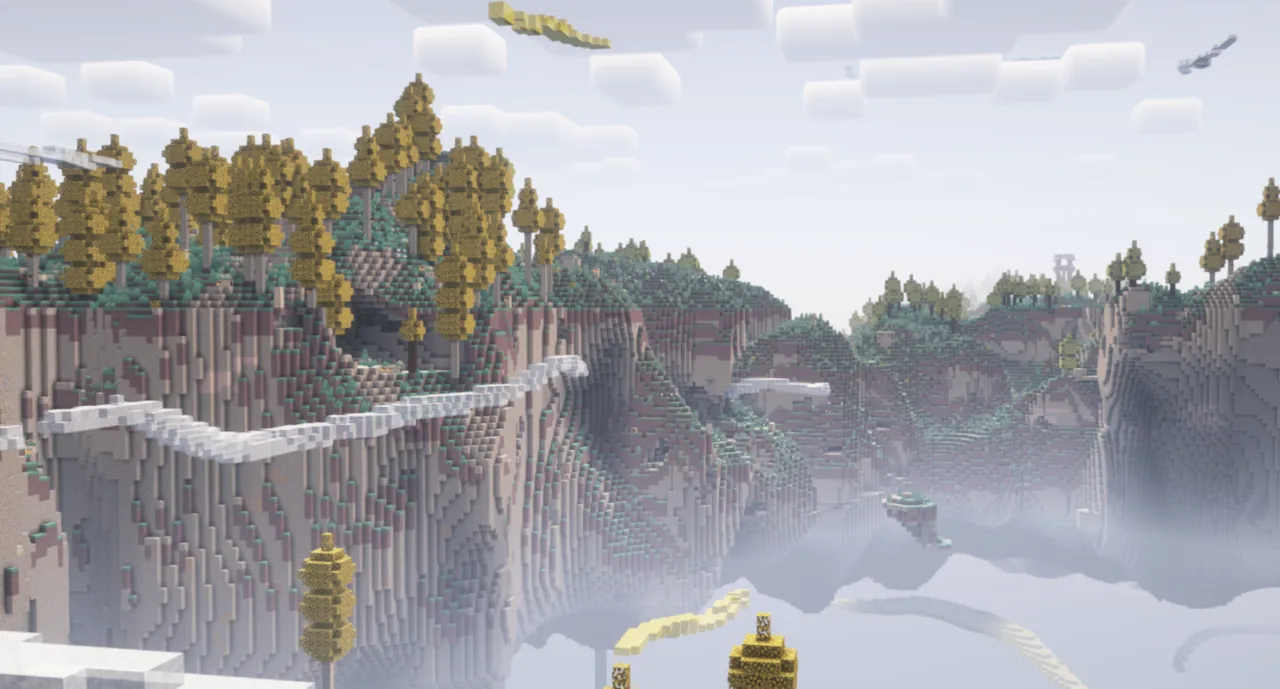 Cloudscape beneath floating land