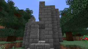 Ruined walls beside a body of water