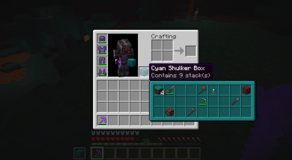 Tooltip preview showing stacked items inside a shulker box
