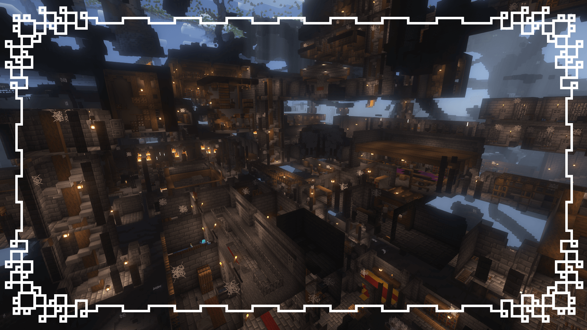 End city towers rising above the void