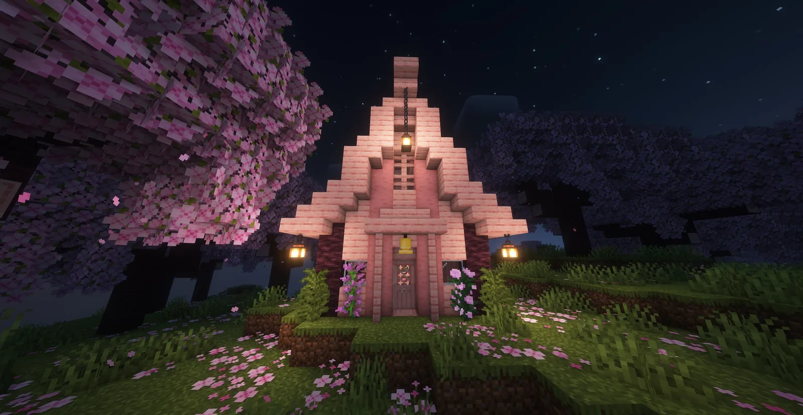 Cherry wood house exterior furnished with Handcrafted blocks