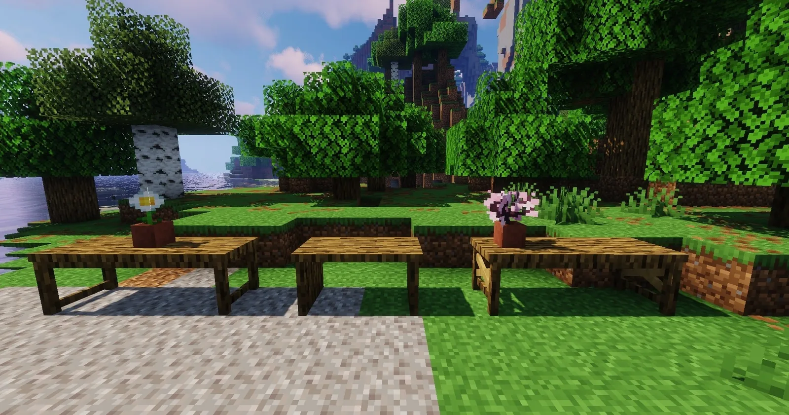 Several table styles in different wood types