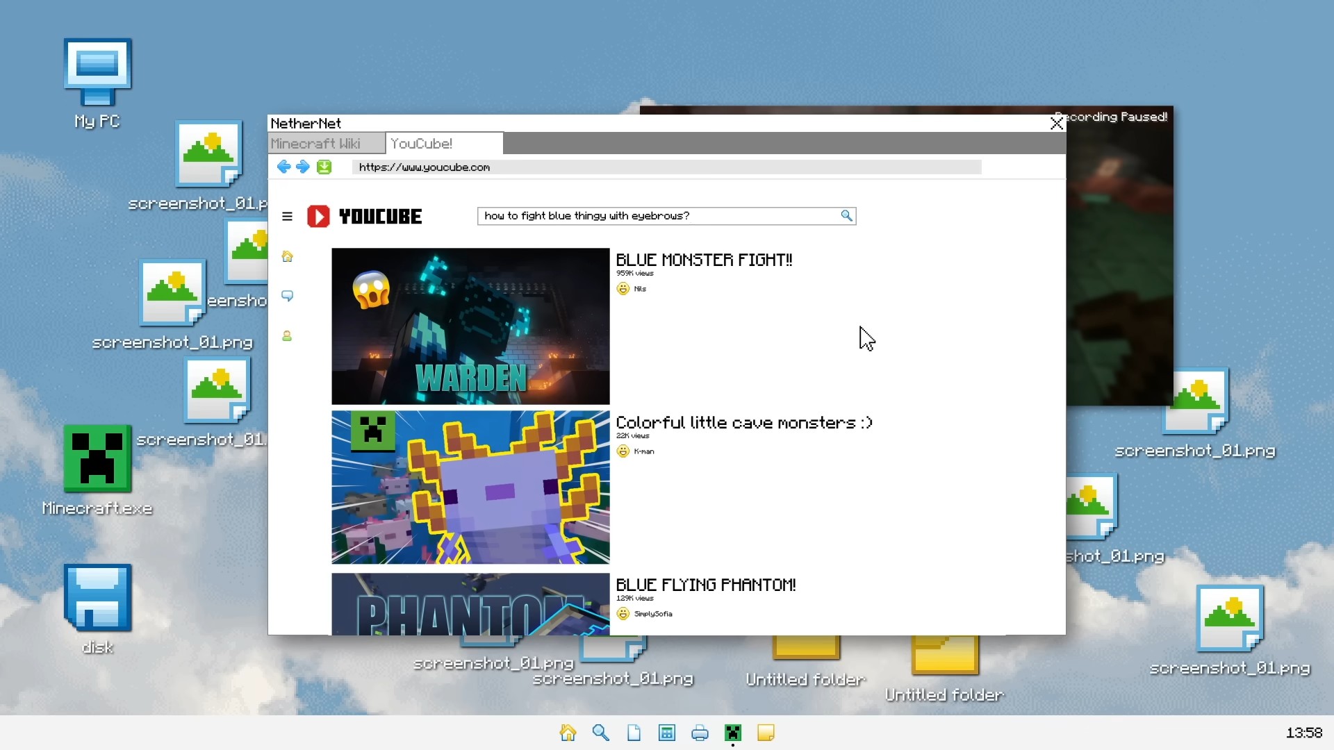 Minecraft player demonstrating a technique in an official tutorial video