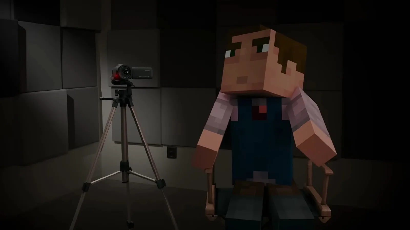 Minecraft landscape from an official Minecraft video