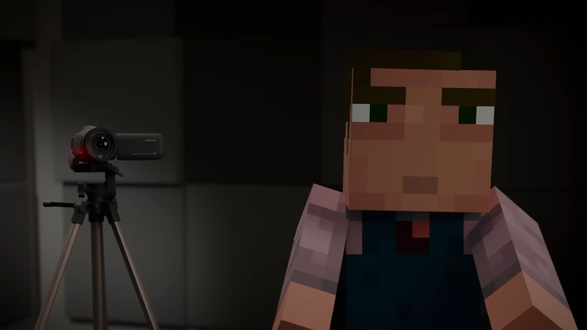 Minecraft scene from the official video The Untold Mystery of Minecraft