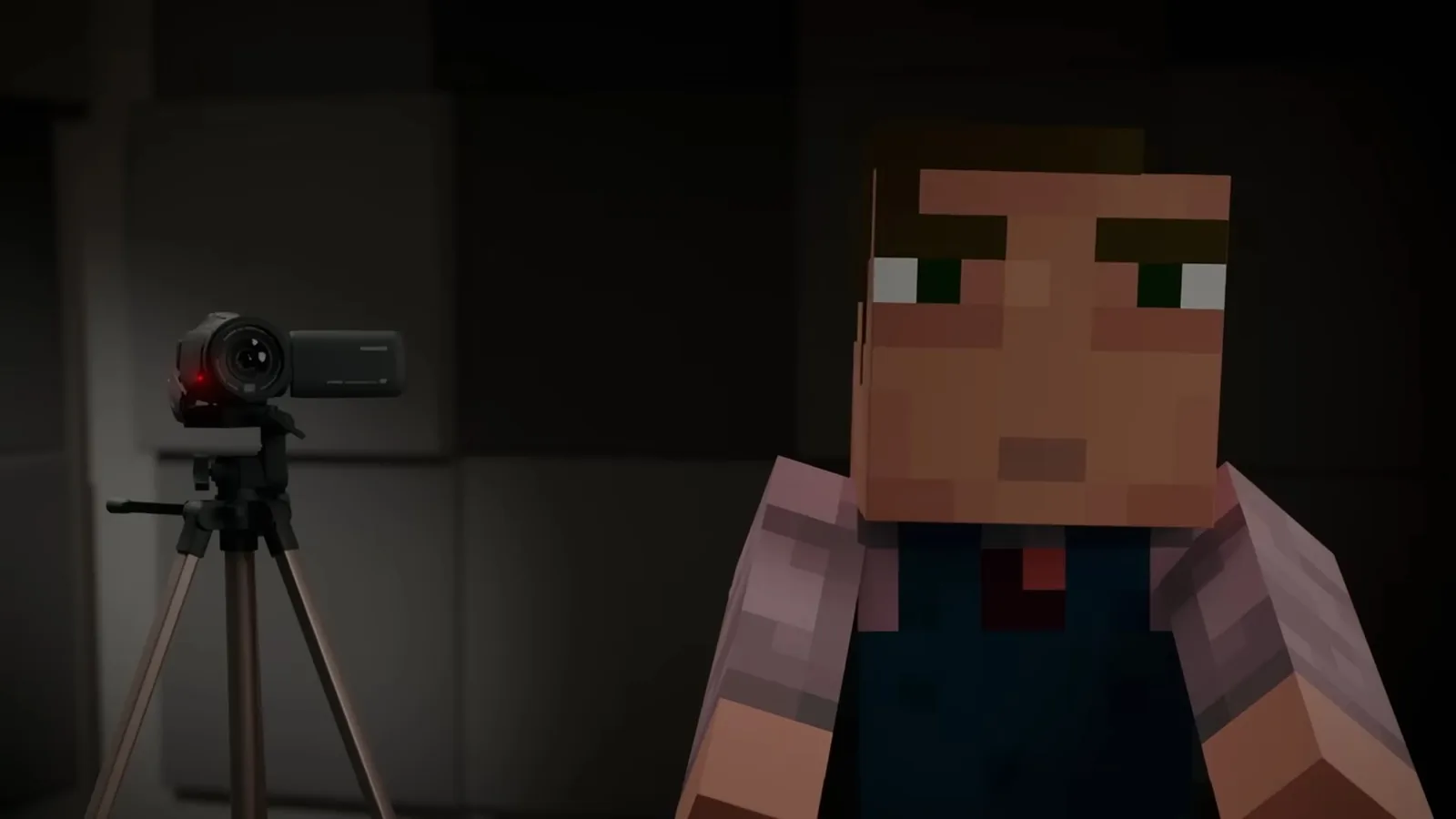 Minecraft scene from the official video The Untold Mystery of Minecraft