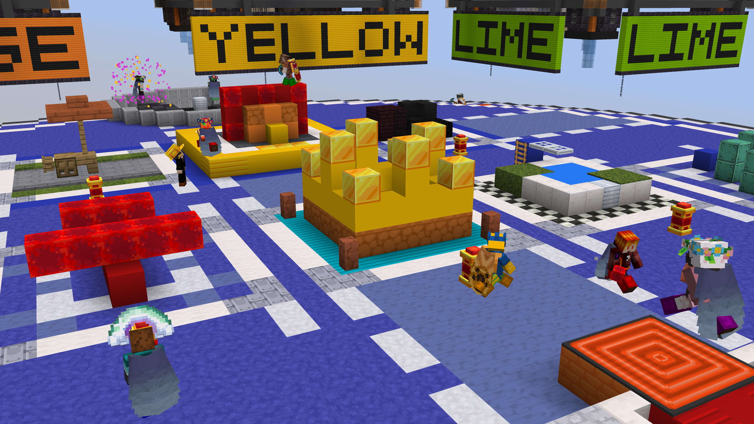 MC Championship Big Sales at Build Mart map with team-coloured build plots