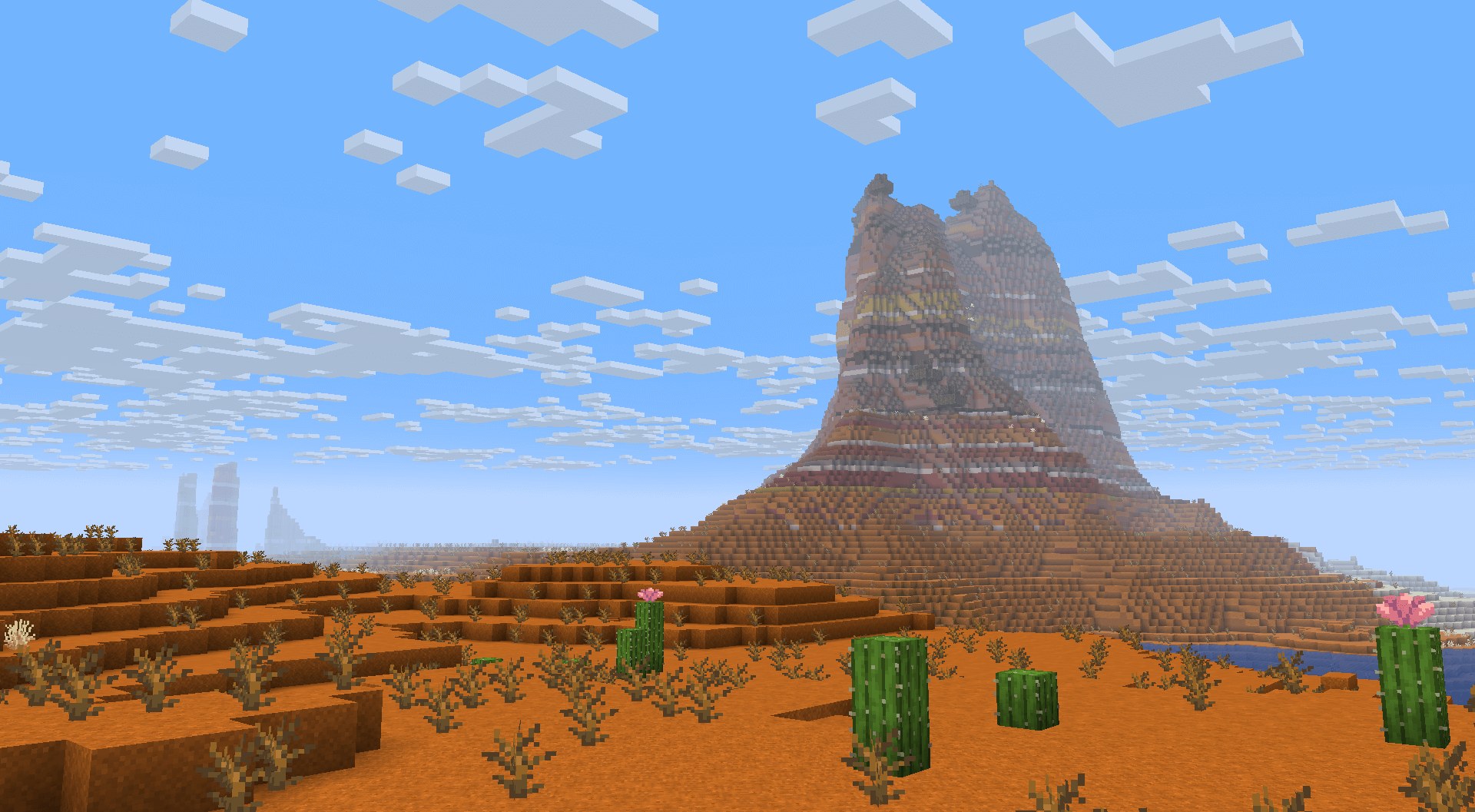 Layered badlands plateaus generated by a terrain mod
