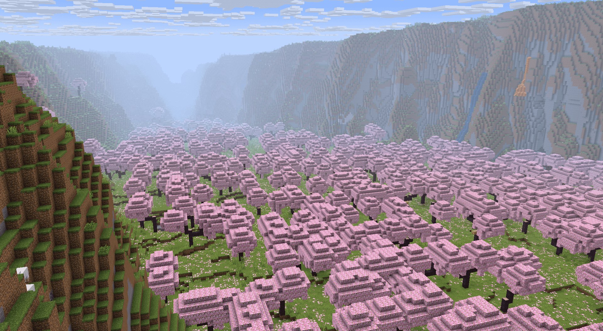 Cherry grove filling a steep modded valley