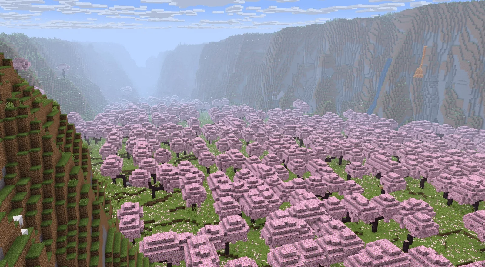Cherry grove filling a steep modded valley