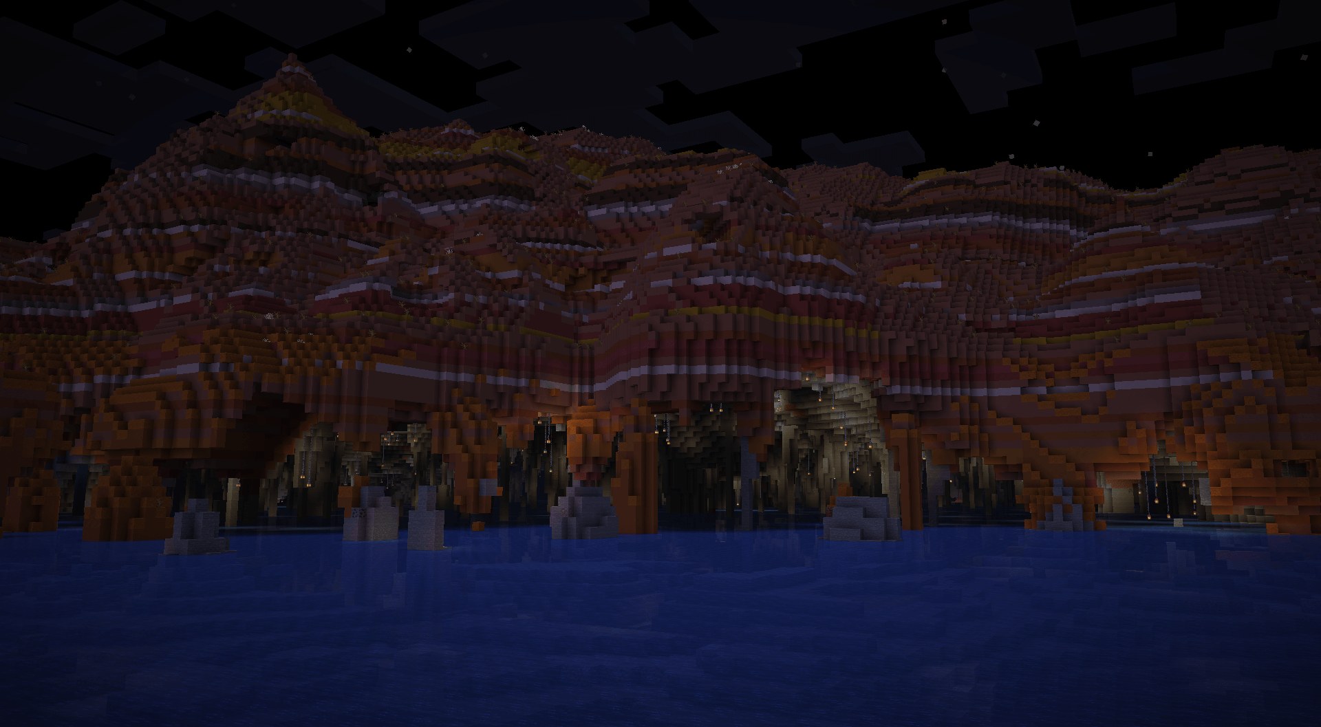 Large underground river system running below the surface