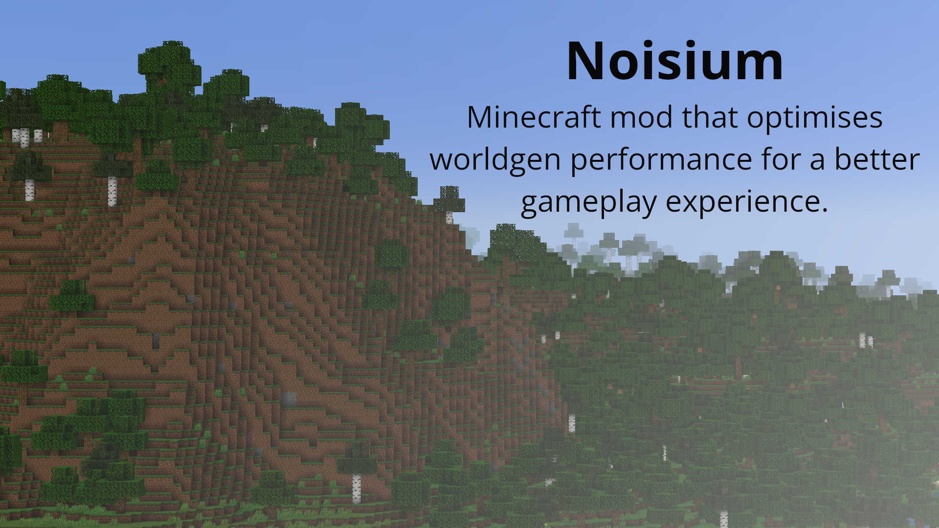 Noisium banner showing Minecraft world generation optimisation