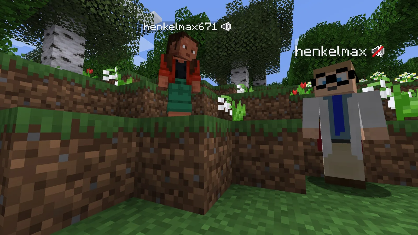 Two players talking at close range with proximity voice chat enabled