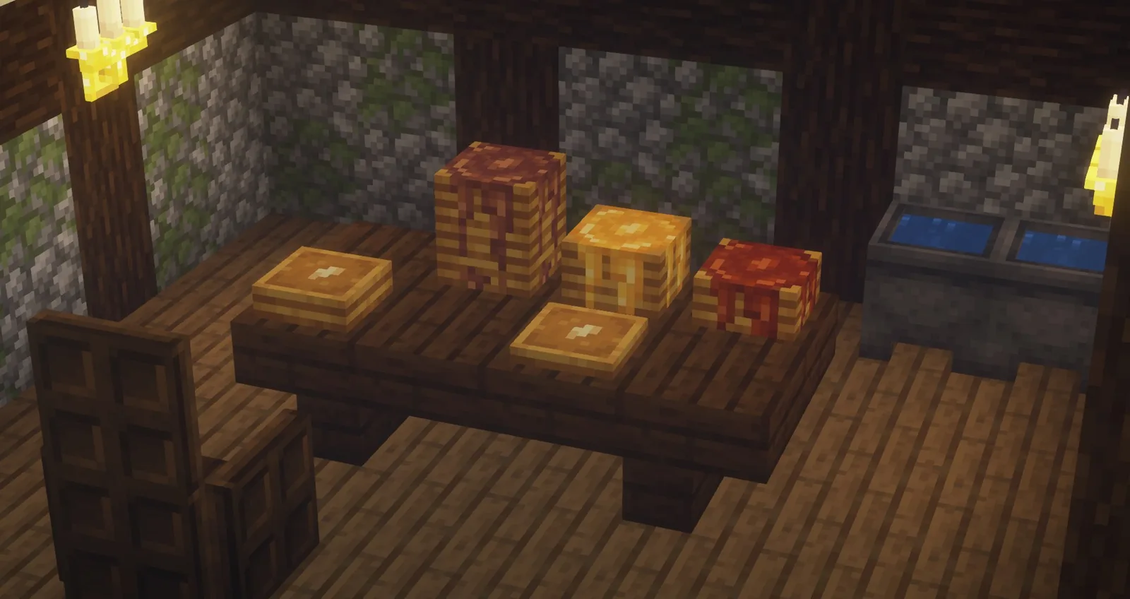 Stack of pancakes and kitchen decoration blocks from Supplementaries