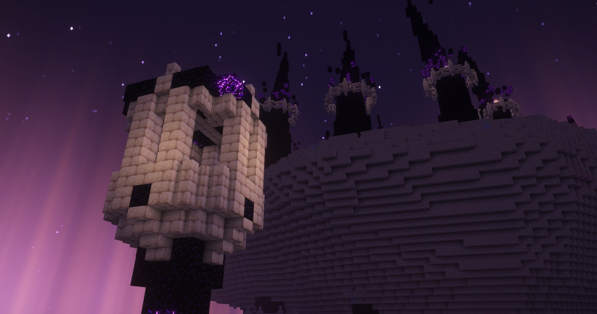 Rebuilt obsidian spawn platform at the centre of the End