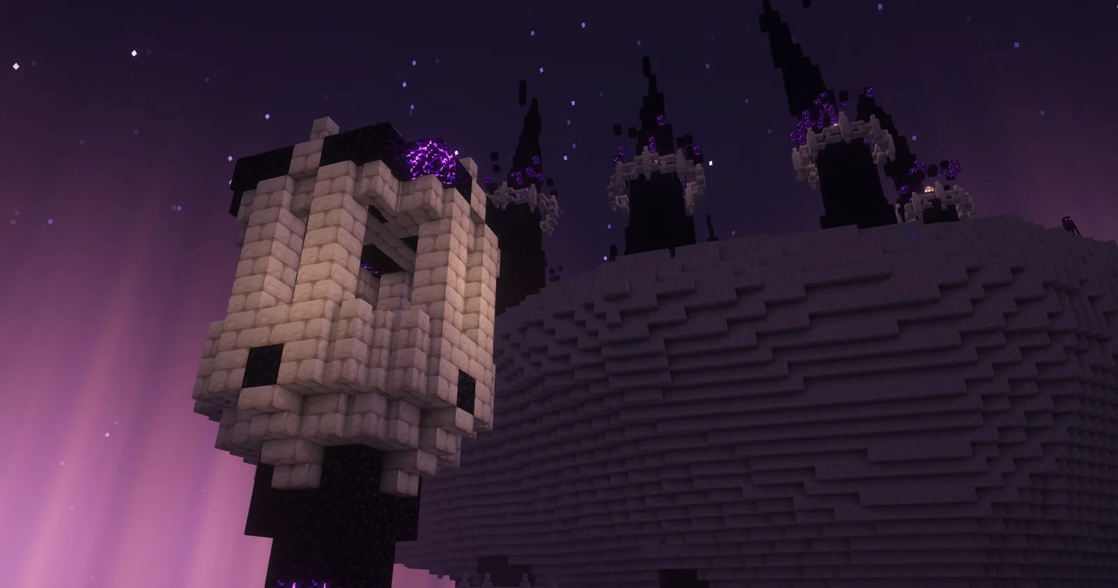 Rebuilt obsidian spawn platform at the centre of the End