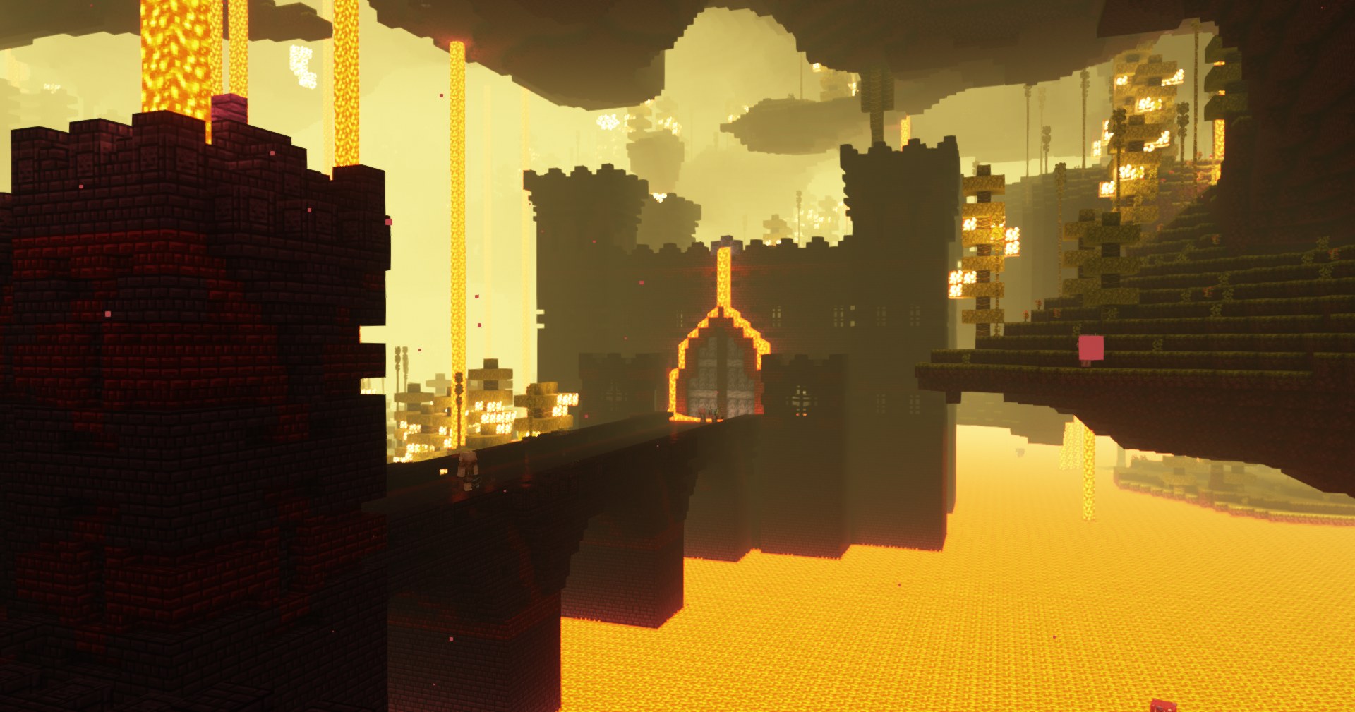 Central keep structure within a redesigned nether fortress