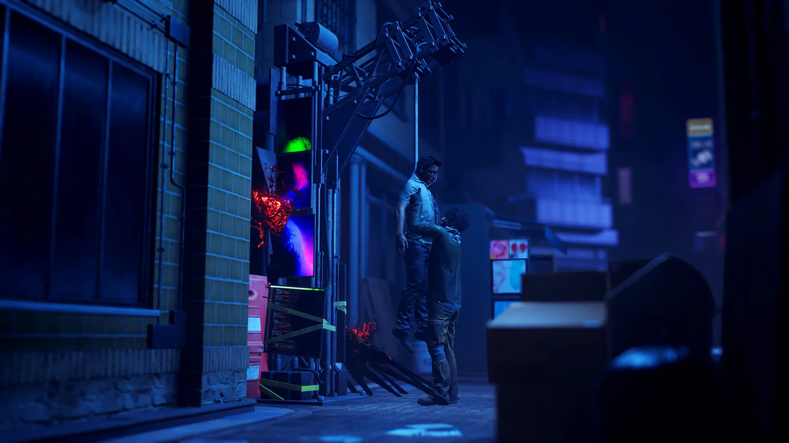 Dead by Daylight killer stalking a generator area