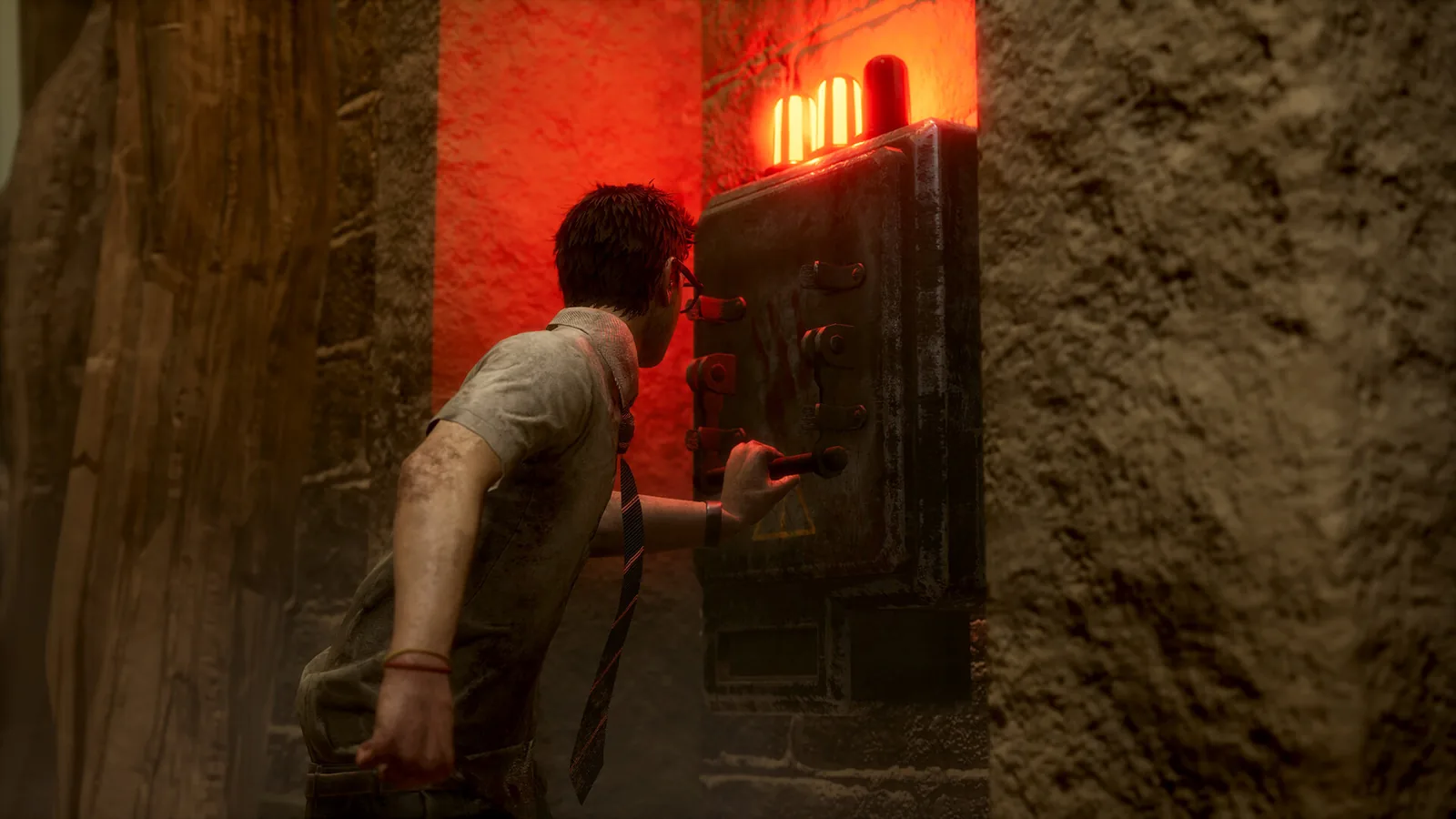 Dead by Daylight survivors working on an objective