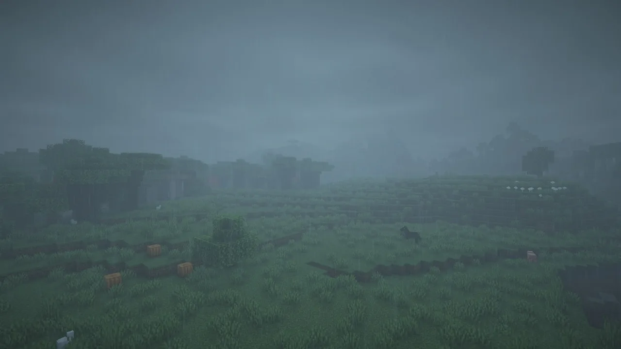 Minecraft scenery framed for a screenshot
