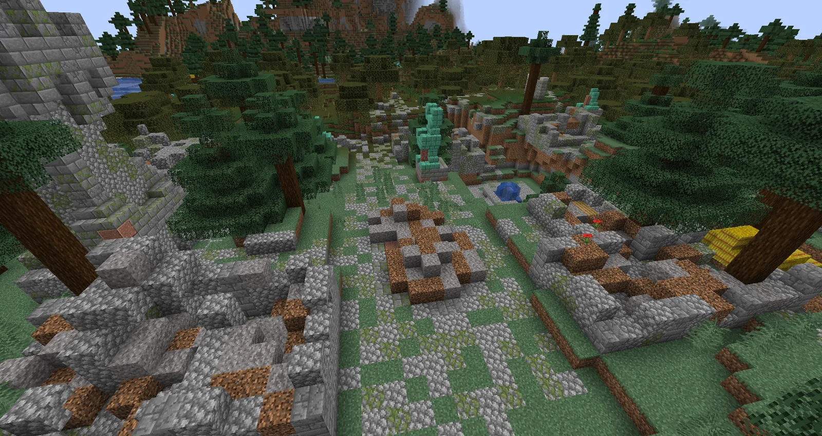 Underground Minecraft structure with loot chests