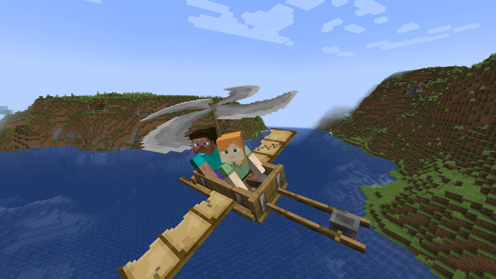 Immersive Aircraft vehicle on a Minecraft runway