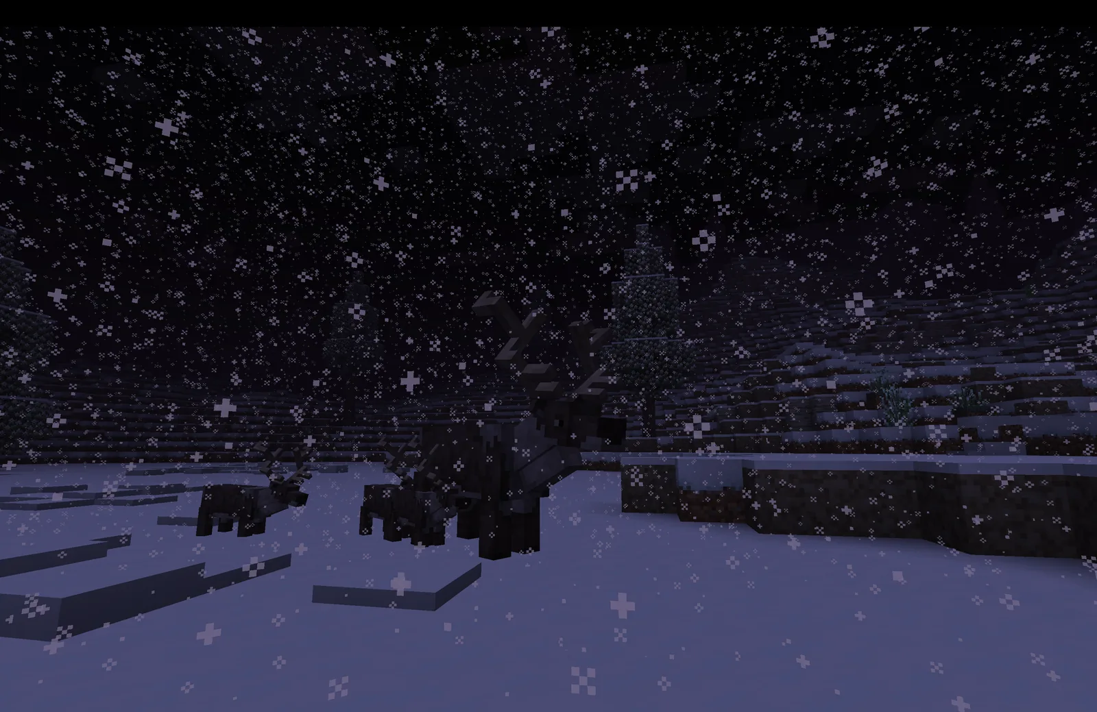 Stonecutter style brick pattern on an icy Minecraft wall