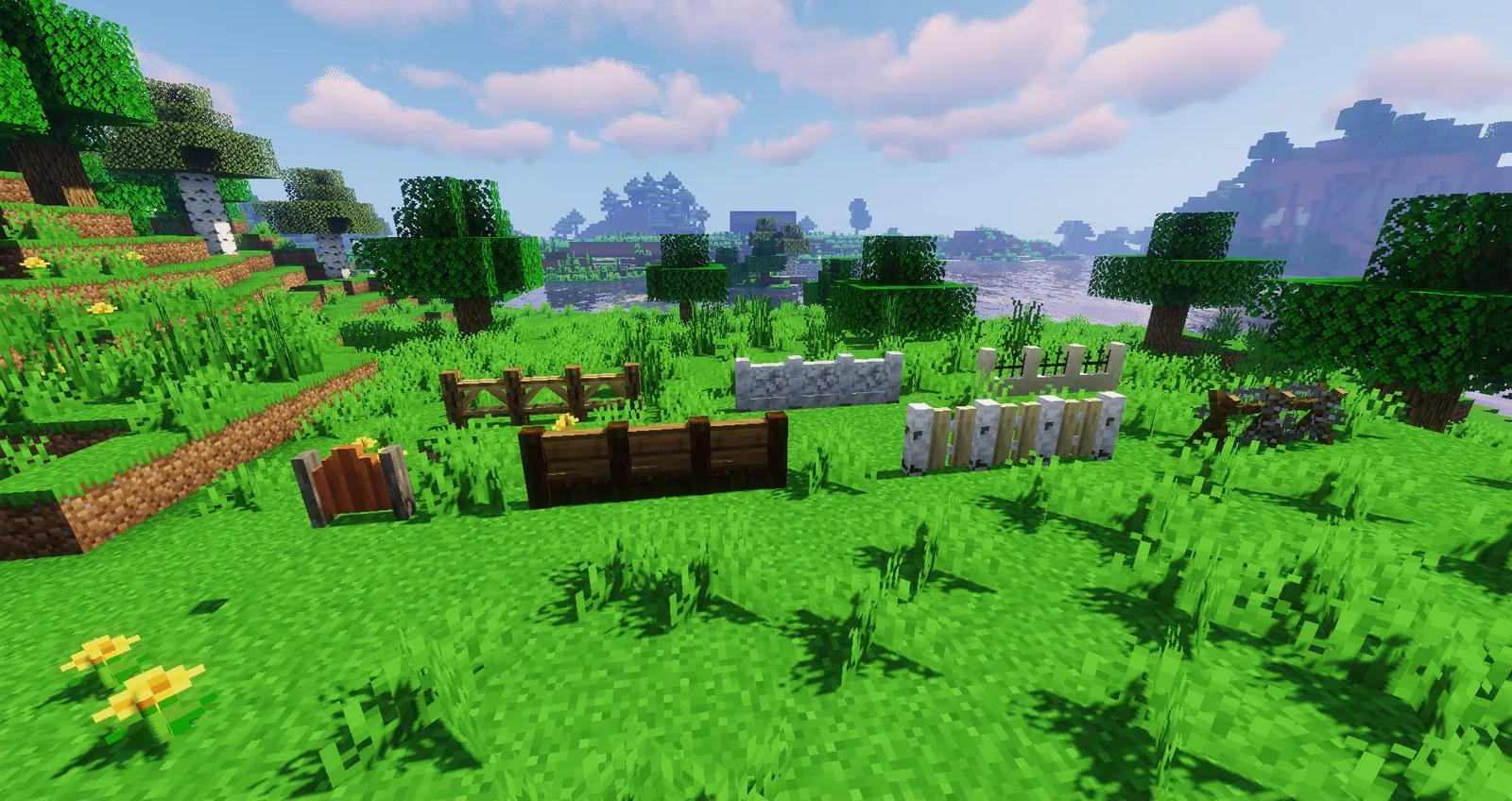 Covered trading stand with barrels in Minecraft