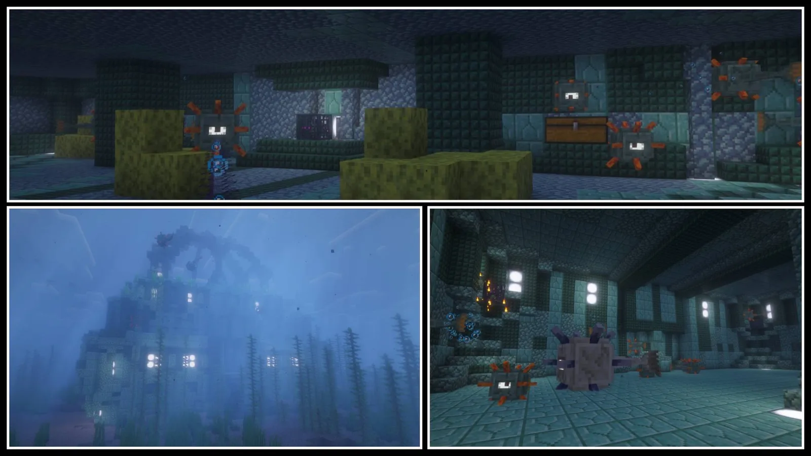 Mossy ruin deep in a Minecraft rainforest