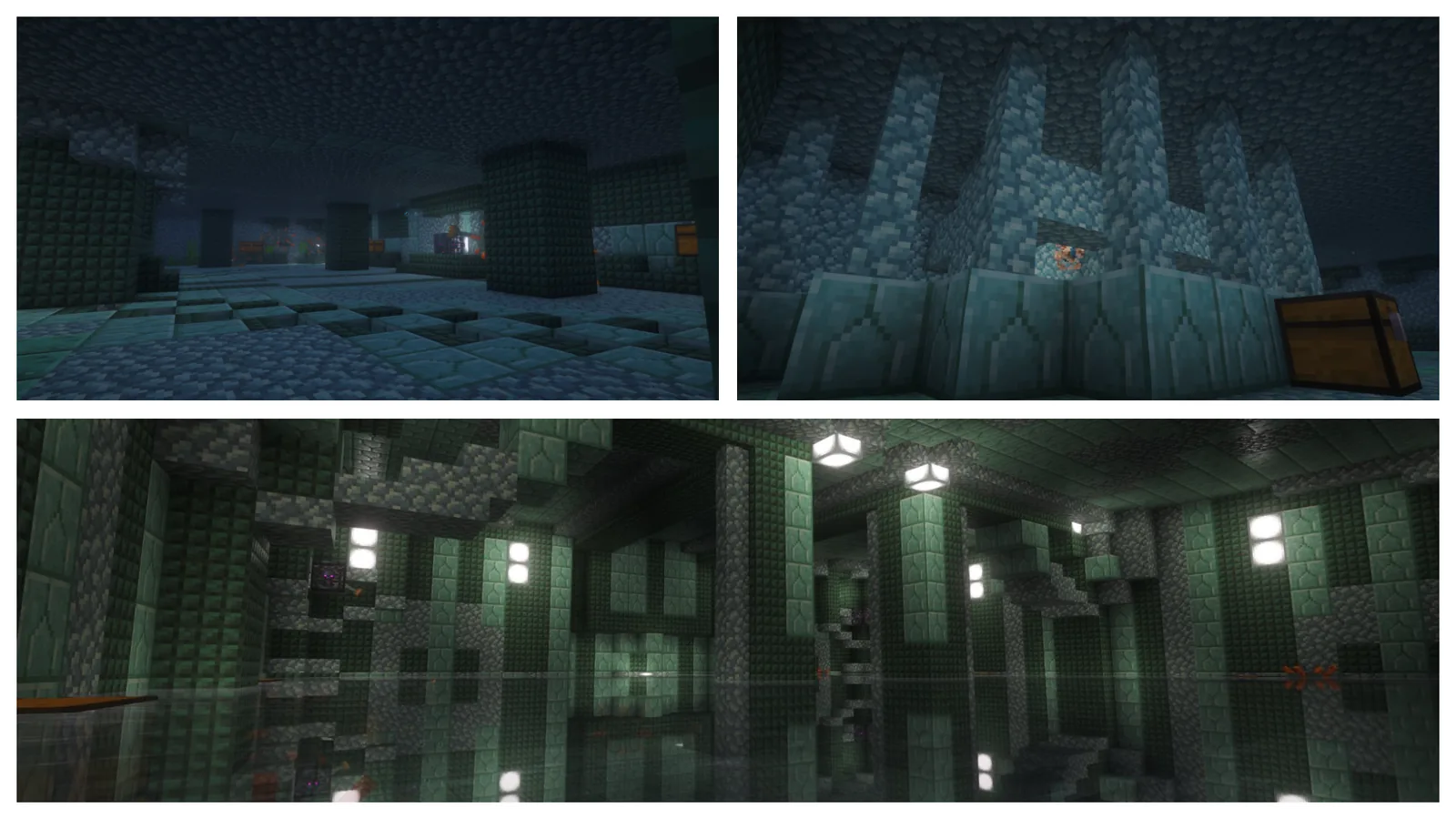 Desert temple interior with patterned floor in Minecraft