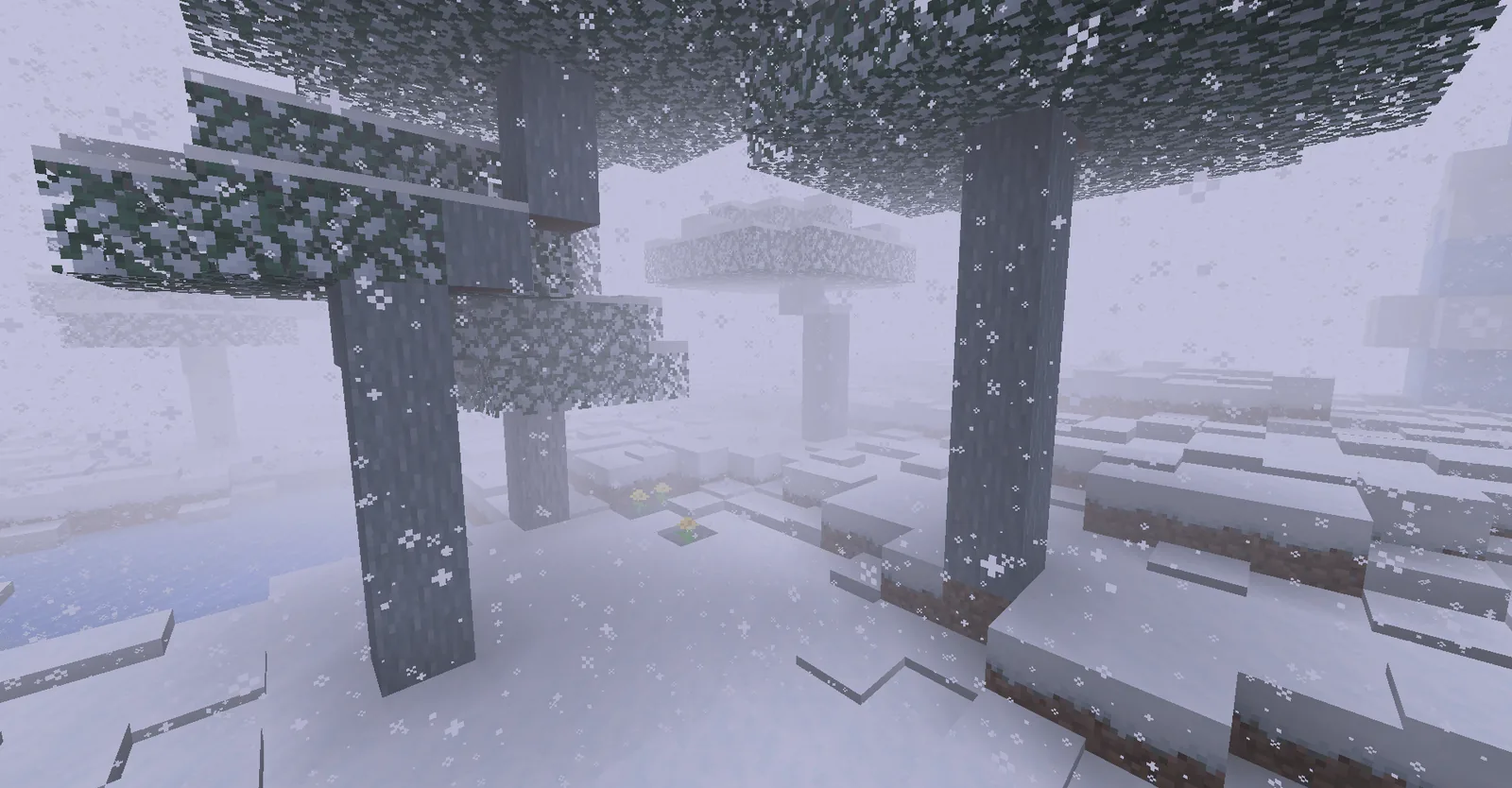Frozen plains spawn with ice spikes in the distance