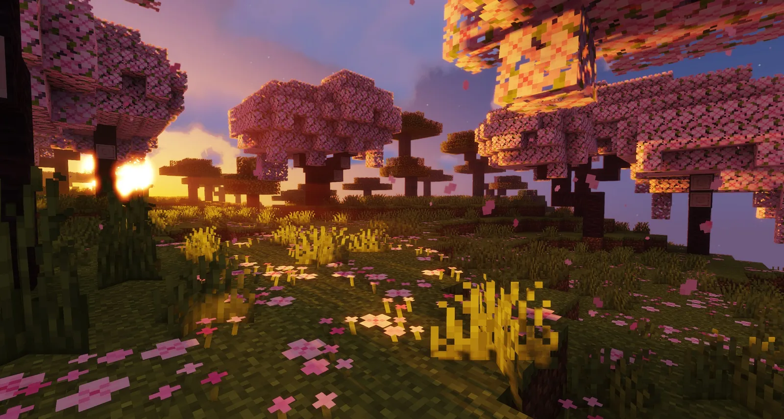 Players gathered at a shared Minecraft build