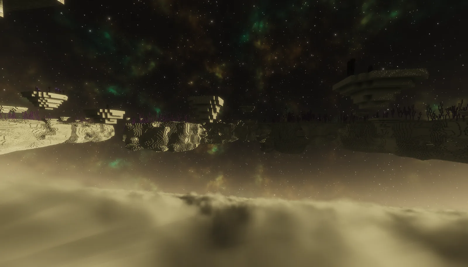 Minecraft landscape seen from high altitude