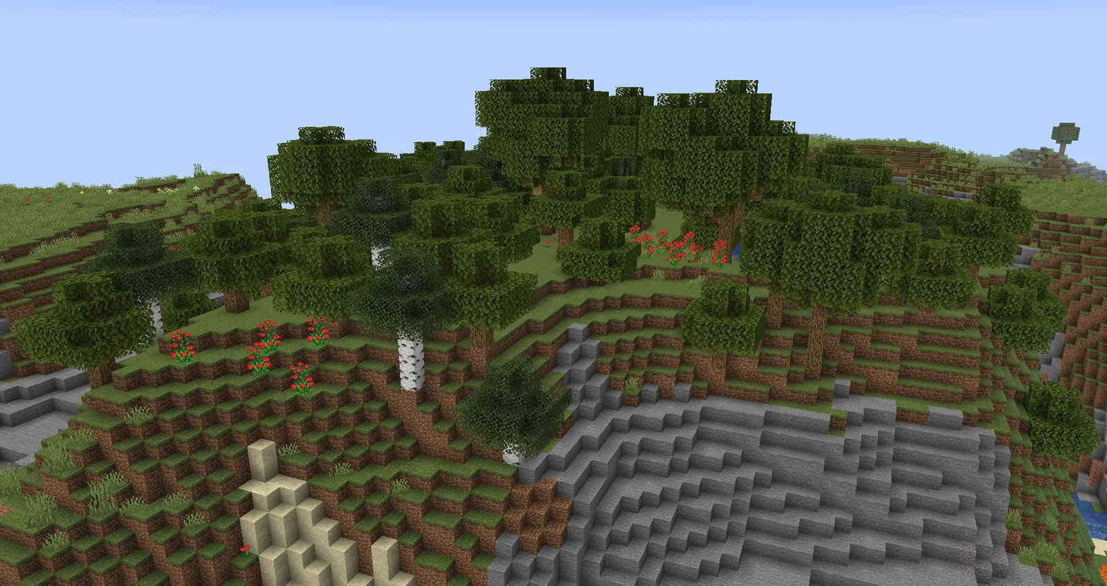 Autumnal Traverse forest with coloured foliage in Minecraft