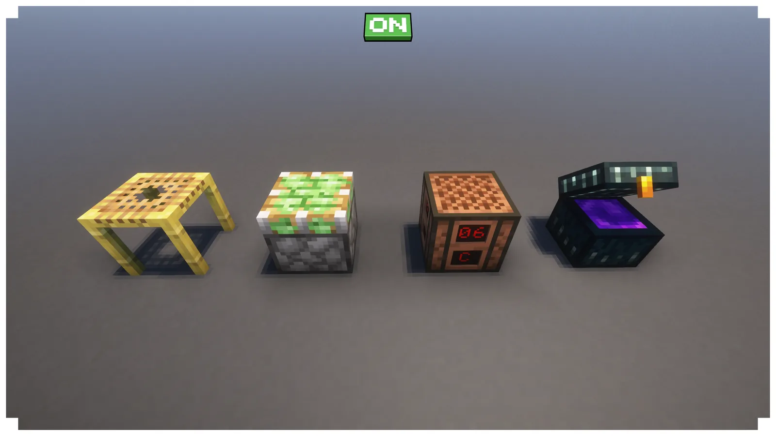 Minecraft player sorting loot into a bundle