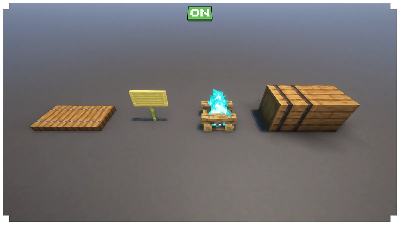 Reworked vanilla block textures in a Minecraft interior